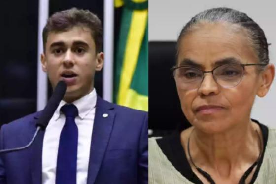O deputado federal Nikolas Ferreira disse que a ministra Marina Silva "é a definição de mentira" 