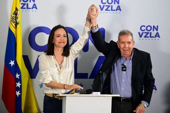 Maria Corina Machado e Edmundo González declaram vitória na eleição da Venezuela