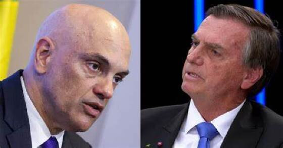 Alexandre de Moraes e o ex-presidente Jair Bolsonaro (PL) 