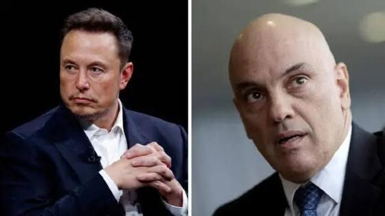 Montagem: Elon Musk e Alexandre de Moraes