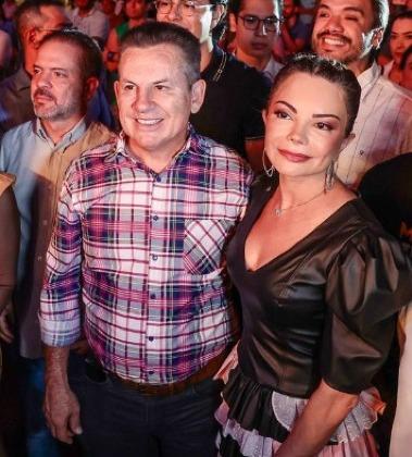 Governador Mauro Mendes e  a primeira-dama Virginia Mendes