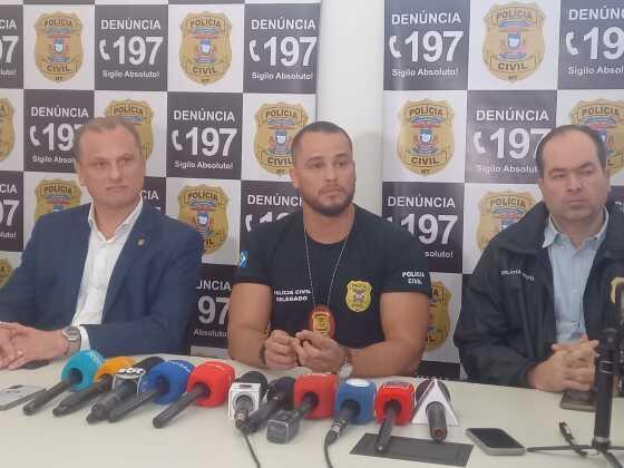 Delegado Pablo Carneiro e Vagner em coletiva 